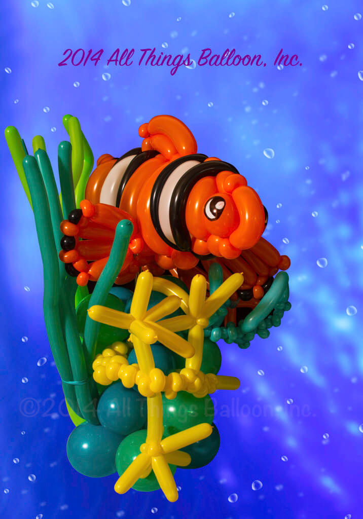 balloon decorator - balloon clown fish decor piece