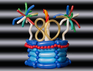 balloon centerpiece - Large balloon birthday cake