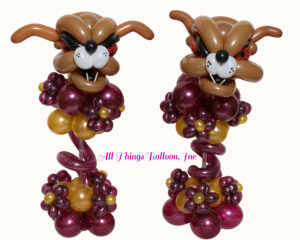 Balloon decor-balloon centerpiece: balloon bulldog centerpiece