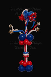 balloon decorator - red, white, blue balloon centerpiece