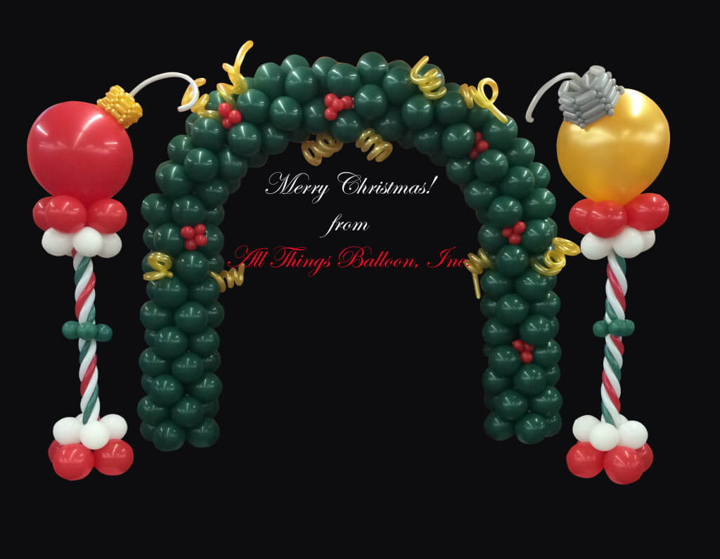 balloon decor - Christmas Arch, With Ornament Columns