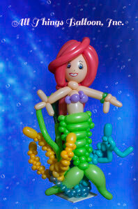 balloon artist: Cute little balloon mermaid delivery piece for kids party