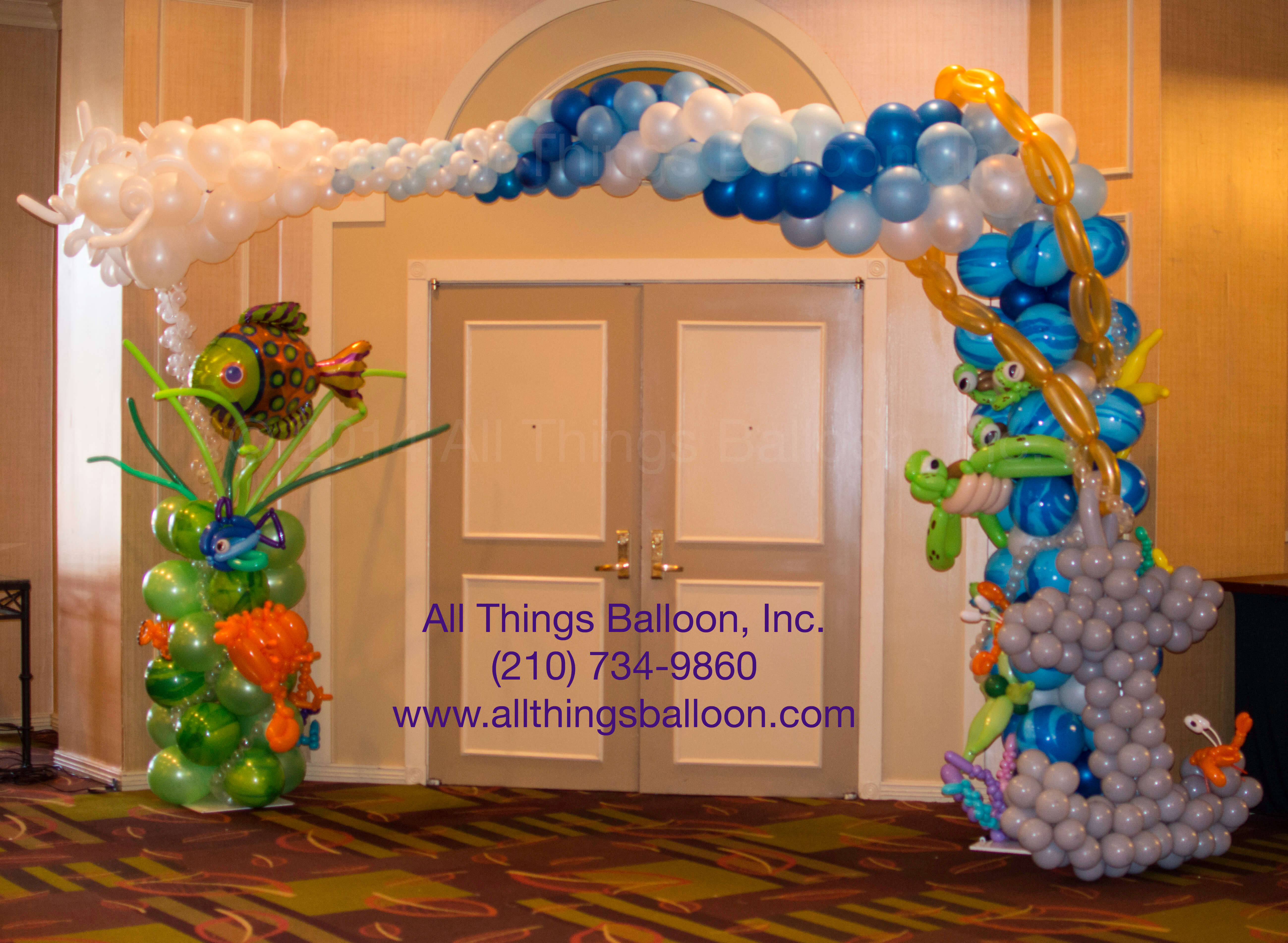 balloon decorator -- balloon arch with balloon sea creatures