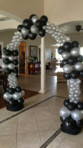 balloon arch - black and silver