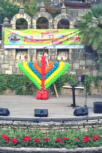 balloon decor: balloon Menorah at Arneson River Theater