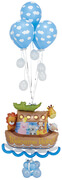 balloon decor: "It's a Boy" Noah's Ark centerpiece